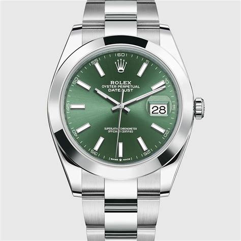 rolex date just green face